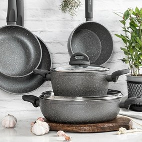 Florina Garnek z pokrywką Stone na indukcję i gaz Lava Stone MG, 16 cm, 1,2 l, śred. 16 cm