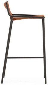 Metalowy hoker w kolorze terakoty (wysokość siedziska 65 cm) Emily – Marckeric