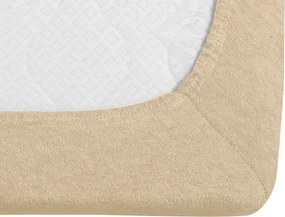 PrzytulneMieszkanie.pl Frotte prześcieradło MOLTON beżowe 90 x 200 cm