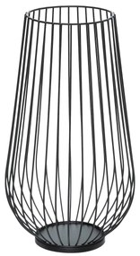 Metalowy świecznik ze złotym detalem, tealight, 45 cm