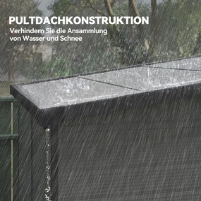 Outsunny 1,9 x 1,9 m Domek Ogrodowy, Schowek na Narzędzia z Tworzywa, Zamykane Drzwi, 2 Otwory Wentylacyjne, Jasnoszary