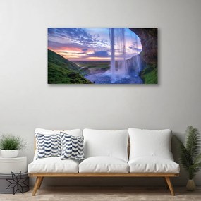 Duży obraz na płótnie Kaskada Wodna w Górach