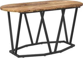 Metalowy owalny stolik kawowy stare drewno D6-T34