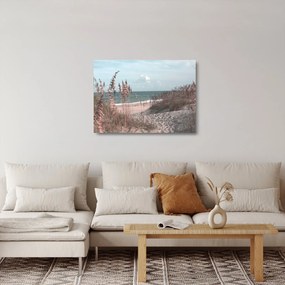 Obraz na szkle - Różowa plaża (70x50 cm)