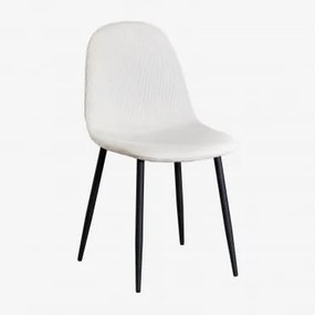 Tapicerowane Krzesło Jadalniane Glamm Negro & Sztruksu Beżowy Len & Pana - Sklum