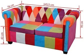 Patchwork sofa chesterfield dwuosobowa F2-H19