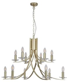 Searchlight 41612-12SB - Żyrandol na łańcuchu ASCONA 12xE14/60W/230V