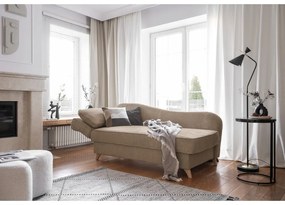 Szarobrązowy sztruksowy szezlong (lewostronny) Chic Charlotte – Miuform