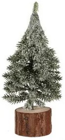 Dekoracja świąteczna Choinka na pniu, 19 cm, oszroniona, zestaw 2 szt.