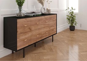 Komoda MAUD 160 czarna/dąb