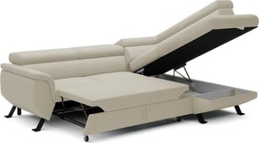 Narożnik RAVEN L Prawostronny wolnostojący z funkcją spania tkanina ARAGON 03 Beżowy WERSAL