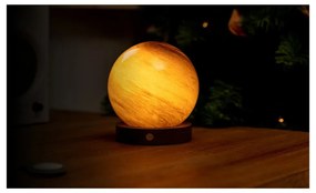 Lampa stołowa LED w ciemnym naturalnym kolorze ze szklanym kloszem (wysokość 13 cm) Sand Storm – Gingko