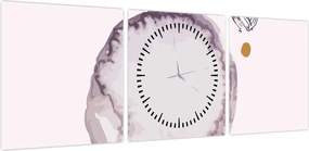 Obraz - Fioletowy minimalizm N⁰4 (z zegarem) (90x30 cm)