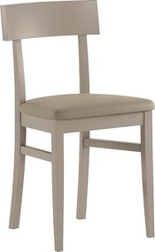 Monaco - 2-częściowy fotel z drewna lakierowanego w kolorze gołębiej szarości, ze skóry ekologicznej