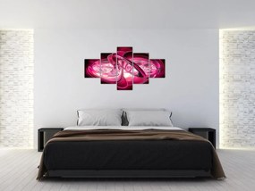 Obraz różowych fraktali (125x70 cm)