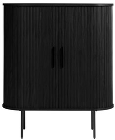 Czarna szafka w dekorze dębu z drzwiami przesuwnymi 100x118 cm Nola – Unique Furniture
