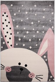 Dywan Bambino Ciekawski Królik Szary 120x170 Prostokąt