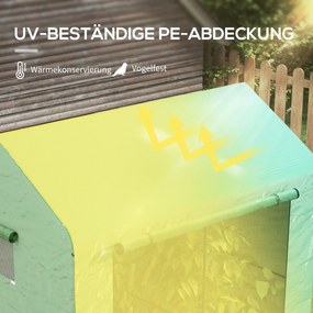 Outsunny Szklarnia foliowa szklarnia na wczesną uprawę, odporna na warunki atmosferyczne, z rolkowymi drzwiami, 200 x 200 x 140 cm, Zielony