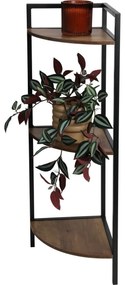 Metalowa szafka narożna 3 półki MDF, 23,5 x 23,5 x 76 cm