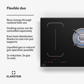 Klarstein MultiChef 5 Wok płyta indukcyjna i gazowa, 5 stref gotowania