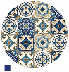 Stolik pomocniczy BOHO Ø 38 cm, niebieski