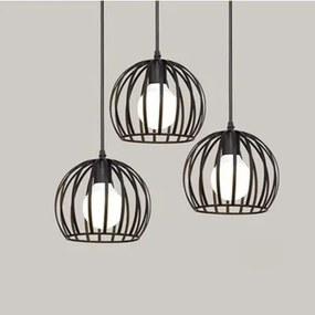 Lampa sufitowa metalowa loft klosz wisząca AT15-3SZ-Czarna