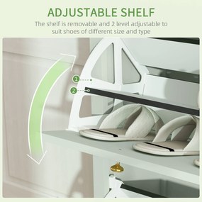 HOMCOM Szafka na 12 par butów z 1 wysuwaną szufladą, 2 klapowanymi szufladami, Komoda na buty, 88 x 30 x 120 cm, Zielony