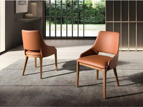 Brązowe krzesło z ekoskóry 4156 ANGEL CERDA