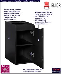 Czarna wisząca ryflowana szafka łazienkowa - Dafo 8X