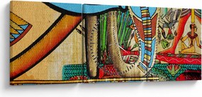 Obraz motywami egipskimi (z zegarem) (90x30 cm)