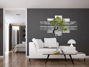Obraz drzewa na środku jeziora (125x70 cm)