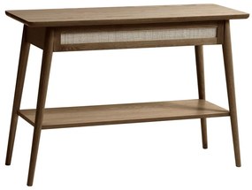 Brązowa konsola z blatem w dekorze dębu 40x110 cm Barrali – Unique Furniture