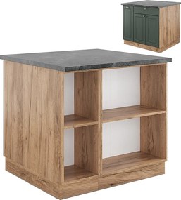 Wyspa kuchenna green-gold country/gold power oak 90x60x82 fame-line