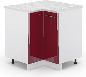 Szafka narożna bordowa czerwień wysoki połysk 80.5x60x82 fame-line