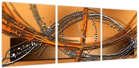 Abstrakcyjny obraz (z zegarem) (90x30 cm)
