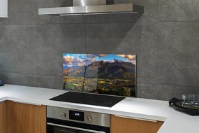 Panel szklany do Kuchni Złota Godzina nad Szczytami