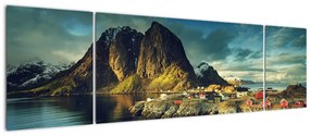 Obraz wioski rybackiej w Norwegii (170x50 cm)