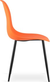 Krzesło OSAKA pomarańczowe z czarnymi nogami