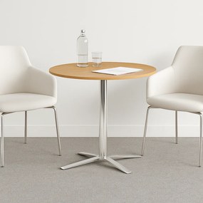 Stolik kawowy AURA, średnica 60 cm, chrom podstawa, buk