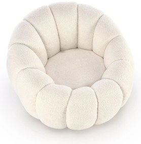 Fotel wypoczynkowy siedzisko waniliowy komfortowy tkanina pufa GASPAR