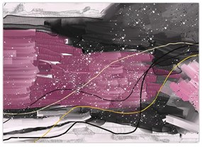 Obraz - Różowo - czarna abstrakcja (70x50 cm)