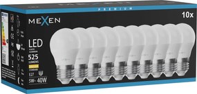 Mexen Nova 10x żarówka LED E27, G45, 5W, Ciepła - 3000K, 525 lm - L101-E27-0530-01x10