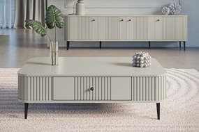 Stolik kawowy Vesper 103x60 cm z szufladą - kaszmir / czarne nogi