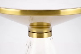 Ława okrągła spiek biały marmur/biały/złoty 50/52 cm TALBI