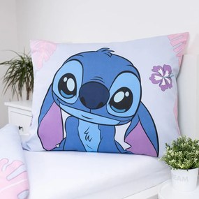 Niebieska/fioletowa bawełniana pościel dziecięca jednoosobowa 140x200 cm Lilo and Stitch "Cute" – Jerry Fabrics