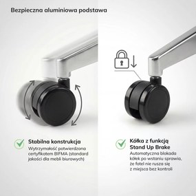 Fotel biurowy ergonomiczny szary z siatką VECTOR