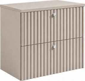 Szafka łazienkowa wisząca z blatem 60, kaszmir + blat kaszmir, uchwyty w trzech kolorach, 60 x 44,4 x 58,6 cm