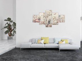 Obraz - Rysunek flamingów (125x70 cm)