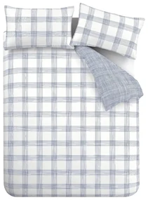 Biało-niebieska bawełniana pościel dwuosobowa 260x220 cm Marlow Check – Bianca