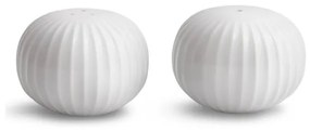 Zestaw białej solniczki i pieprzniczki z porcelany Kähler Design Hammershoi